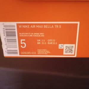 women's Size 5 - Nike Air Max Bella TR 5 Black Dark Smoke Grey W